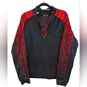 Spyder Men's Black and Red Spyder Sleeves Performance Jacket Size S